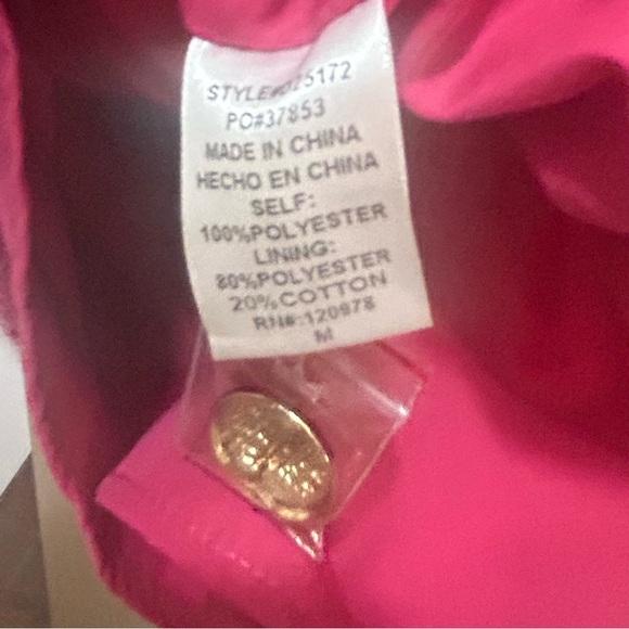 Entro Fuchsia Plaid Mini Dress with Gold Buttons - Picture 4 of 5